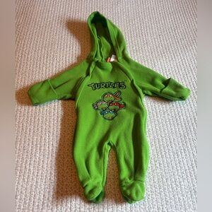 Green Teenage Mutant Ninja Turtles Hooded Fleece One-Piece for Kids